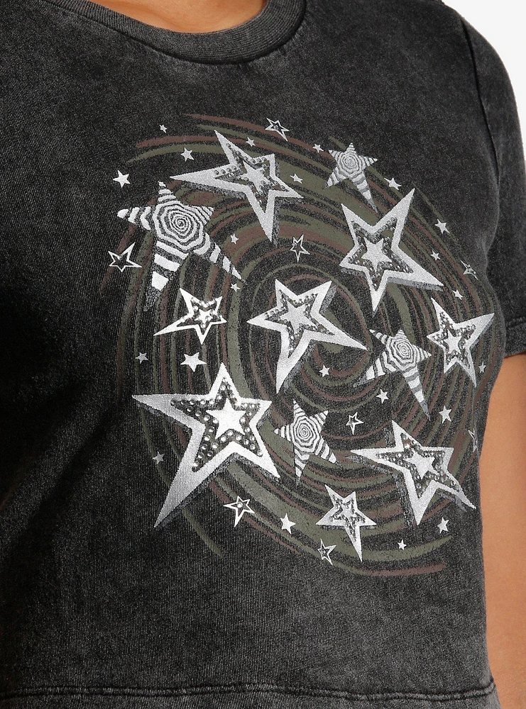 Social Collision Spiral Star Rhinestone Girls Baby T-Shirt