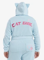 Sweet Society Kawaii Cat Girls Crop Hoodie Plus