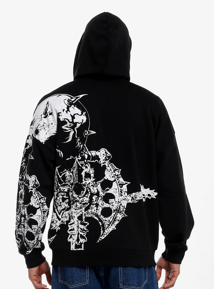 Social Collision Skull With Horns Hoodie