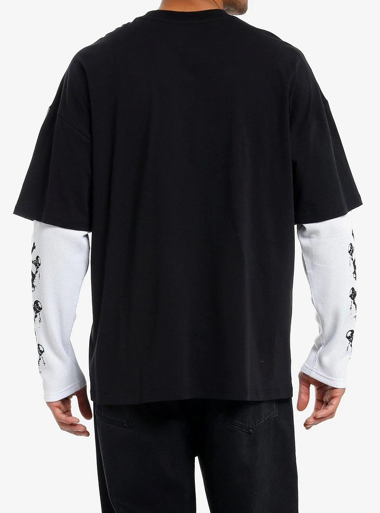 Skulls & Barbed Wire Twofer Long-Sleeve T-Shirt