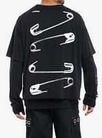 Safety Pins Twofer Long-Sleeve T-Shirt