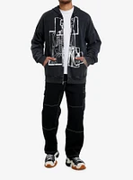 Skeleton X-Ray Mineral Wash Oversized Hoodie