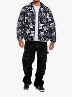 Social Collision Skulls Stars & Bones Puffer Jacket