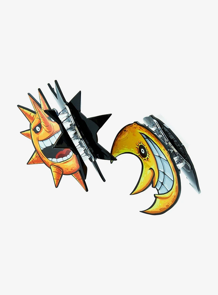 Soul Eater Sun & Moon Figural Claw Hair Clip Set