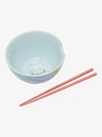 Sanrio Cinnamoroll Bubble Blue Ramen Bowl with Chopsticks