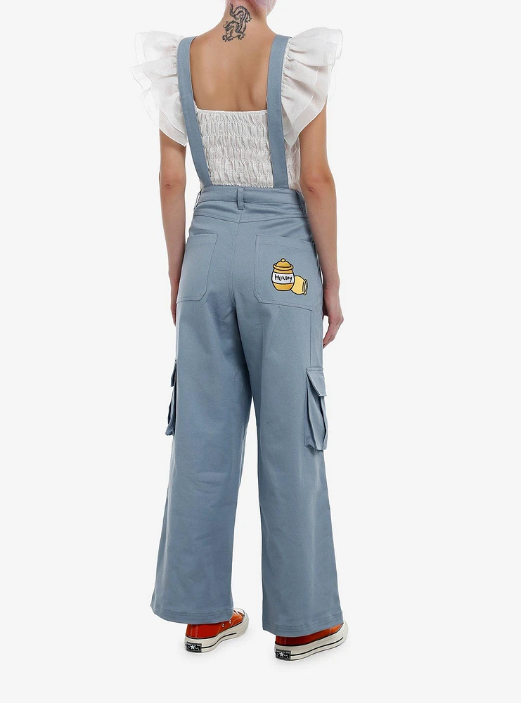 Disney Winnie The Pooh Embroidered Cargo Girls Overalls