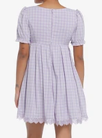 Sweet Society Lavender Gingham Bow Dress