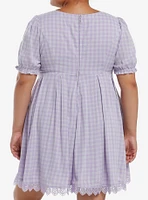 Sweet Society Lavender Gingham Bow Dress Plus