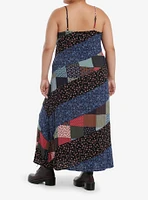 Thorn & Fable Patchwork Stripe Maxi Dress Plus