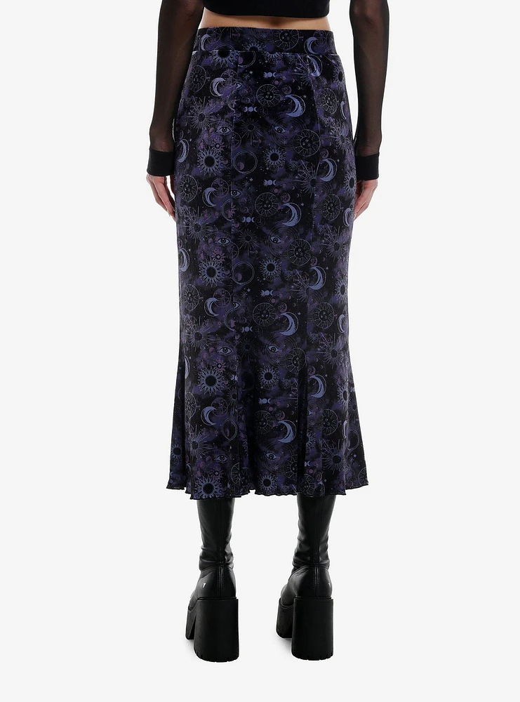 Cosmic Aura Celestial Velvet Mermaid Skirt