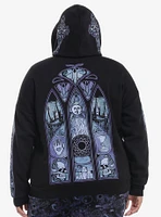 Cosmic Aura Mystical Stained Glass Girls Hoodie Plus