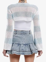 Sweet Society Baby Blue & White Stripe Bolero Girls Crop Shrug