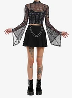 Cosmic Aura Stained Glass Sheer Girls Mock Neck Top