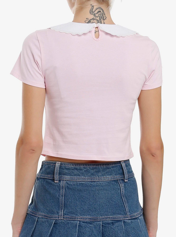 Sweet Society Kawaii Kitten Peter Pan Collar Girls Crop Top