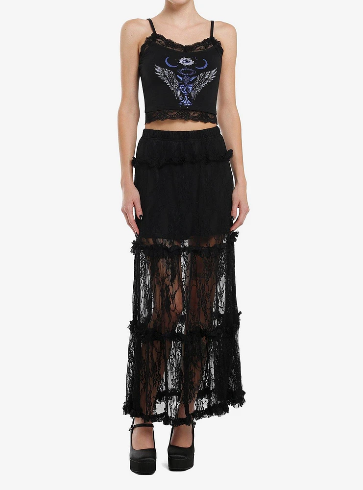 Cosmic Aura Winged Goblet Lace Trim Cami