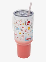 Sanrio Hello Kitty and Friends Outdoors Allover Print Straw Tumbler with Handle