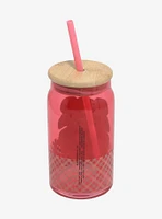 Sanrio My Melody Latte Bear Glass Cup with Straw