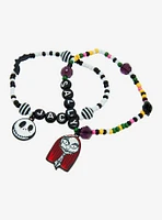 The Nightmare Before Christmas Jack & Sally Best Friend Bead Bracelet Set