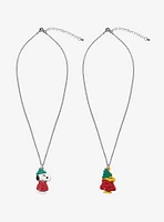 Peanuts Snoopy & Woodstock Puffer Jacket Best Friend Necklace Set