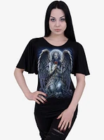 Grieving Angel Boat Neck Bat Sleeve Top