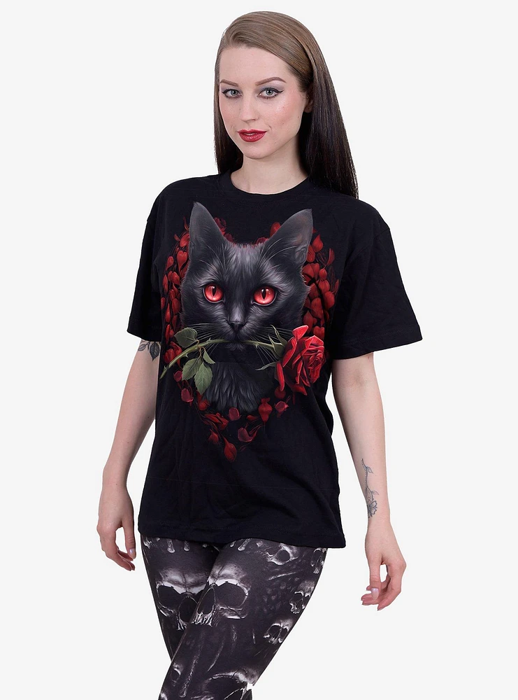 Cat's Love Front Print T-Shirt