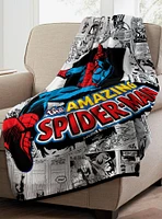 Marvel Spider-Man Old School Spidey Micro Raschel Blanket