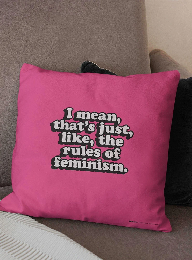 Mean Girls Rules Of Feminism Printed Throw Pillow