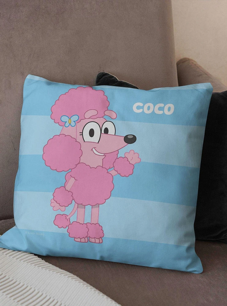 Bluey Roll Call Coco Printed Throw Pillow