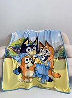 Bluey Family Photo Micro Raschel Blanket