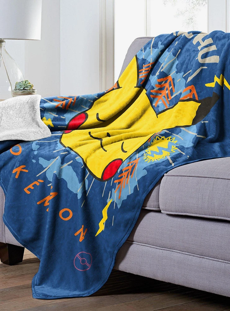 Pokémon Zen Pikachu Mink Sherpa Blanket