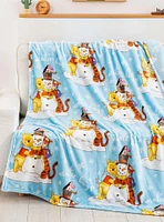 Disney Winnie the Pooh Winter Hugs Silk Touch Blanket