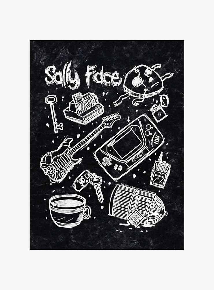 Sally Face Doodle Mineral Wash T-Shirt