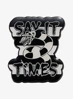 Beetlejuice Sandworm Say It 3 Times Glow-in-the-Dark Enamel Pin — BoxLunch Exclusive