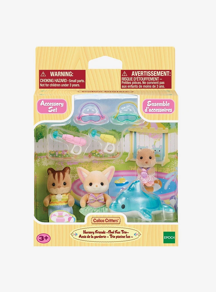 Calico Critters Nursery Friends Pool Fun Trio Accessory Set