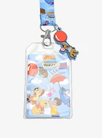 Loungefly Disney Winnie the Pooh Characters & Balloons Allover Print Lanyard