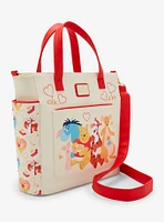 Loungefly Disney Winnie the Pooh Characters Hearts Convertible Tote Bag