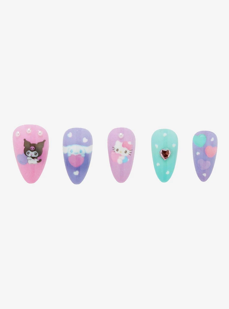 Hello Kitty And Friends Pastel Hearts Faux Nail Set