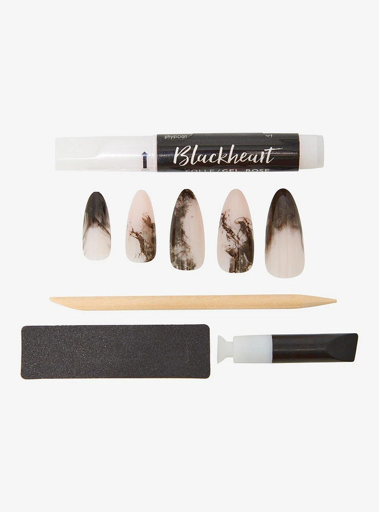 Blackheart Black Smoke Faux Nail Set