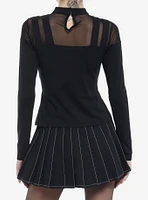 Killstar Mesh Buckle Strap Girls Long-Sleeve Top