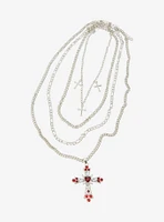 Social Collision Cross Chain Necklace Set