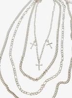 Social Collision Cross Chain Necklace Set