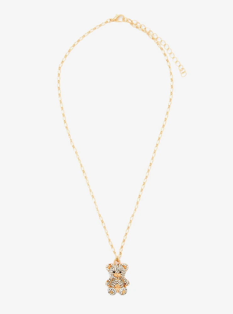 Sweet Society Teddy Bear Bling Necklace