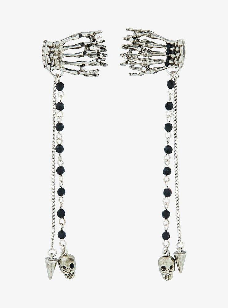 Social Collision Skeleton Hand Chain Mini Claw Hair Clips