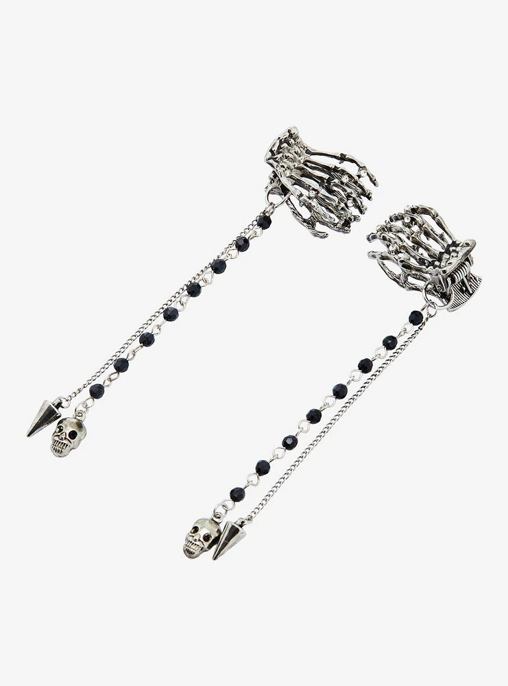 Social Collision Skeleton Hand Chain Mini Claw Hair Clips