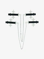 Social Collision Gothic Cross Chain Hair Clip Set