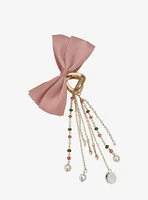 Thorn & Fable Pink Bow Dangling Charm Claw Hair Clip