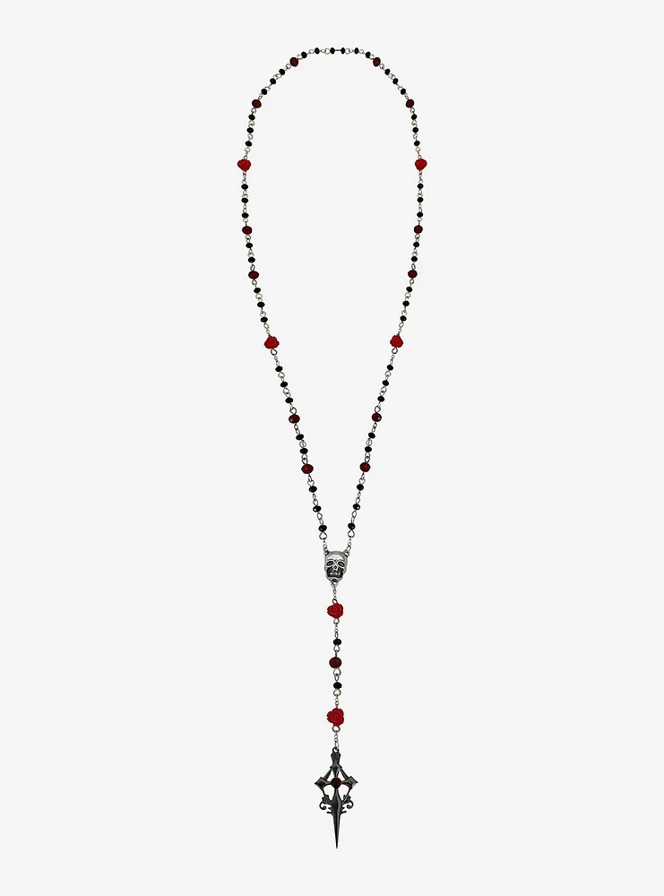 Cosmic Aura Ornate Cross Rosary Necklace