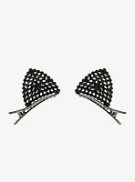 Cosmic Aura Black Bling Cat Ear Hair Clip Set