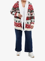 Disney Mickey Mouse & Minnie Fair Isle Sherpa Girls Cardigan Plus