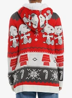 Peanuts Snoopy Fair Isle Sherpa Girls Cardigan